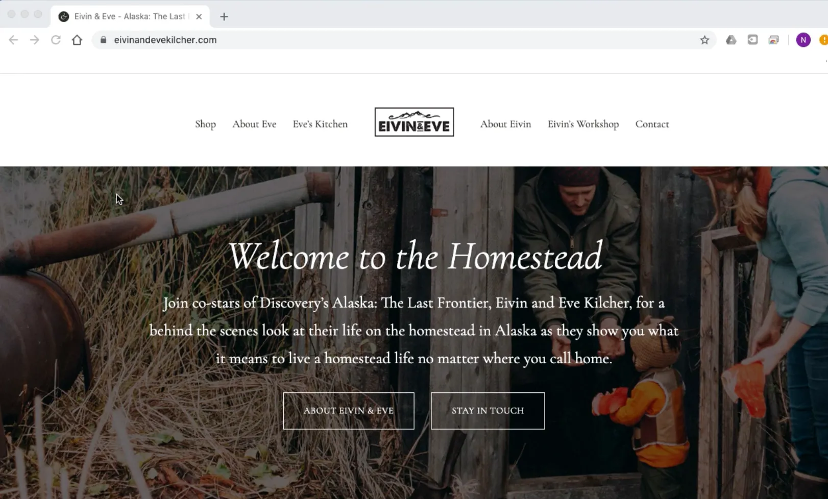 Eivin and Eve Kilcher e-commerce website design