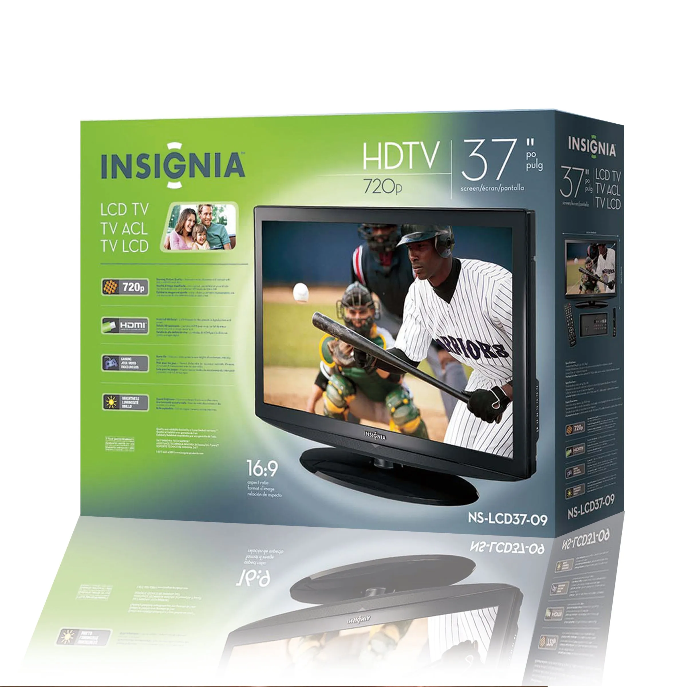 Insignia television retail packaging
