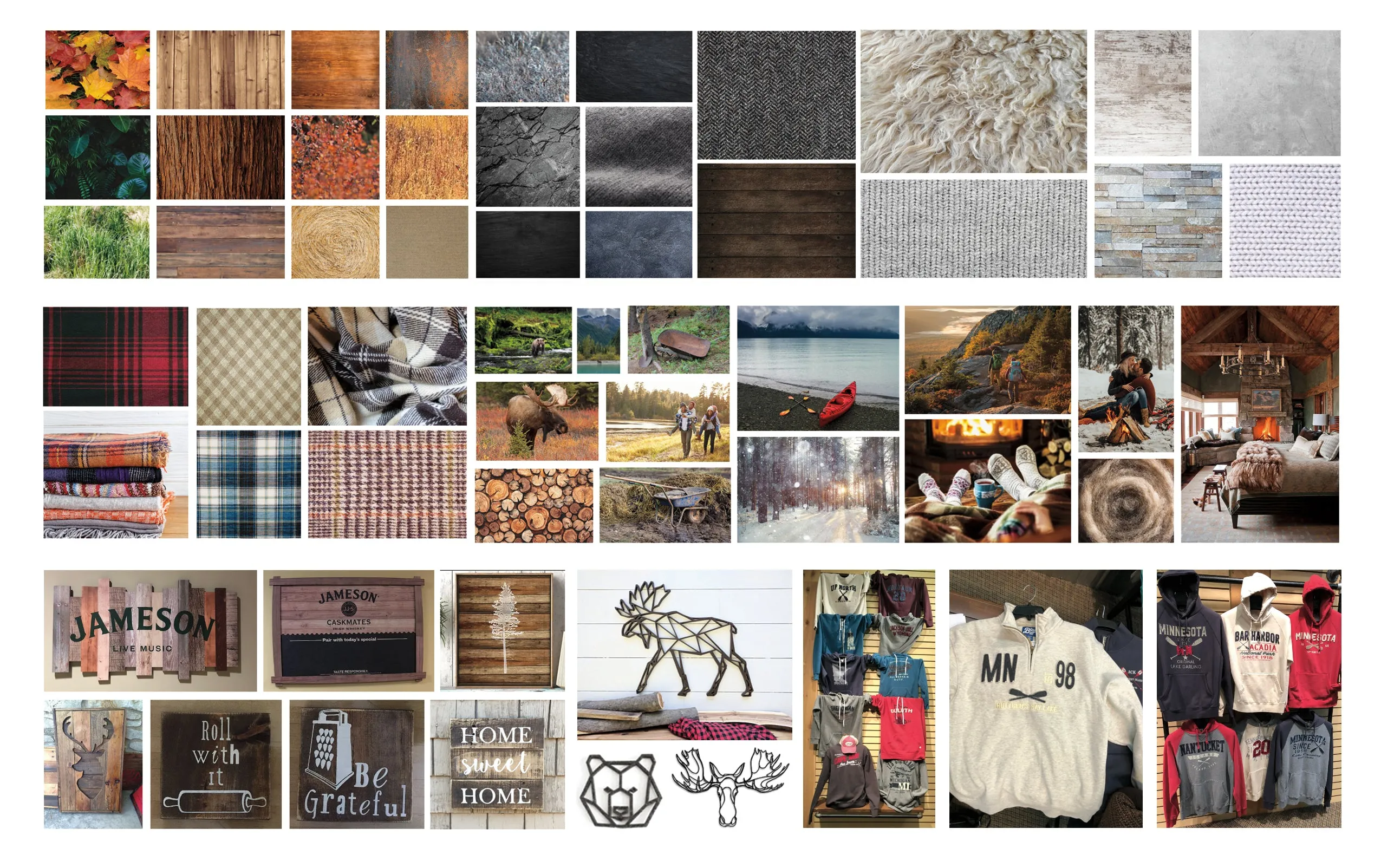Brand moodboard establishing the Kilchers homestead aesthetic