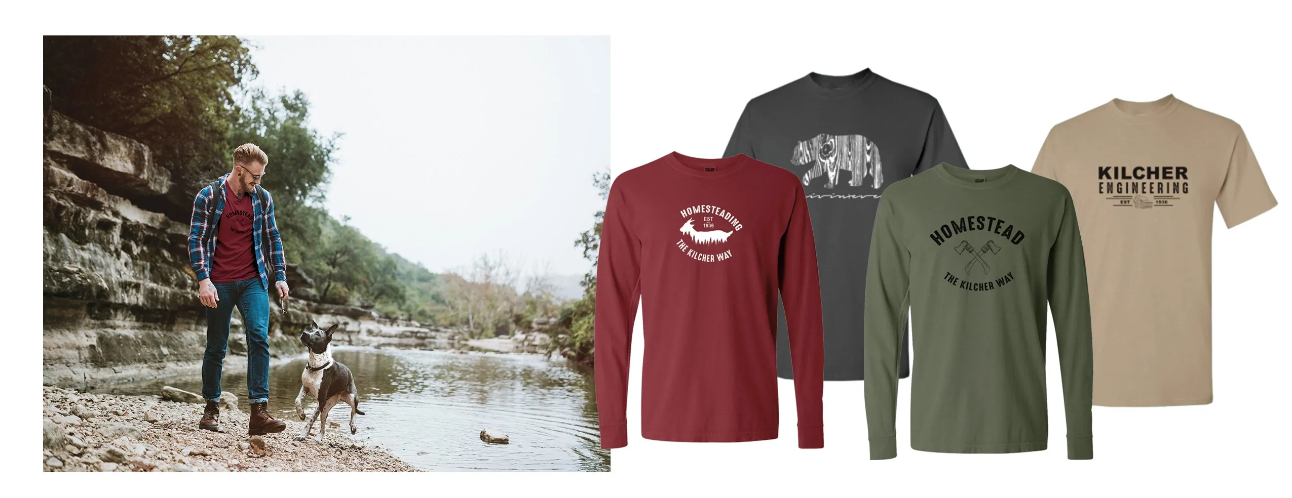 Branded shirt designs for the Kilcher apparel line